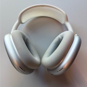 Sleek Silver and White Over-Ear Headphones